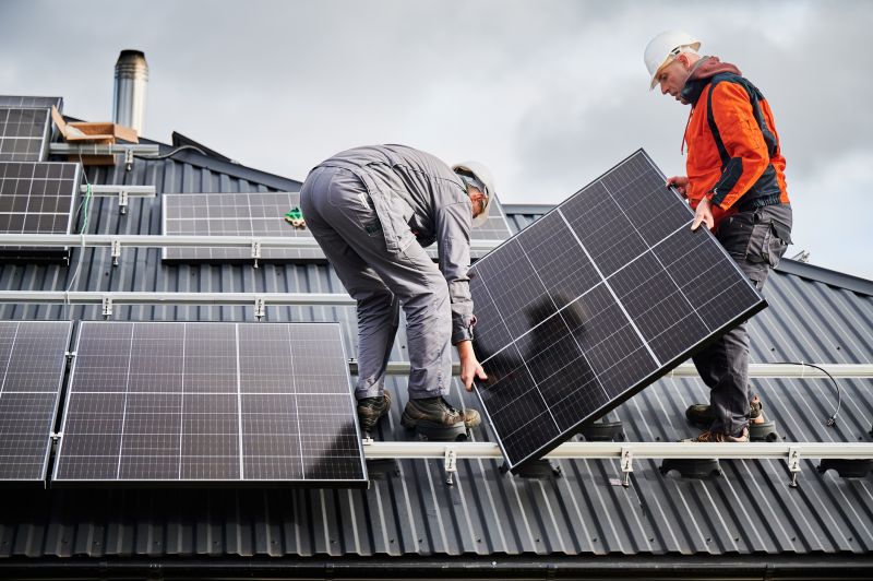 Solar Panels Being Mounted